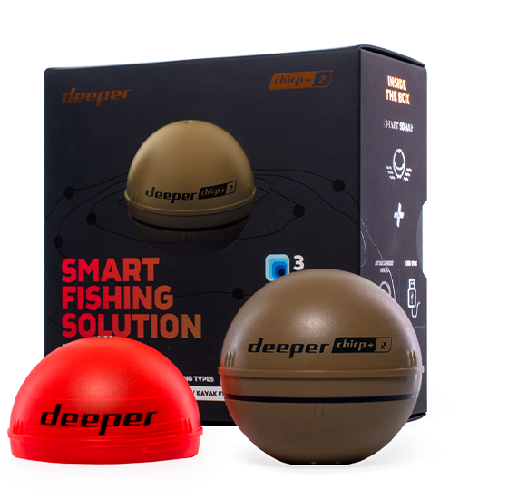 ЭХОЛОТ DEEPER CHIRP+2 С ДАЛЬНОСТЬЮ РАБОТЫ 350 МЕТРОВ +